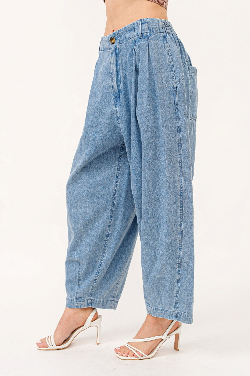 And The Why Elastic Back Pleated Baggy Jeans 9829 | Gulf Resellers 