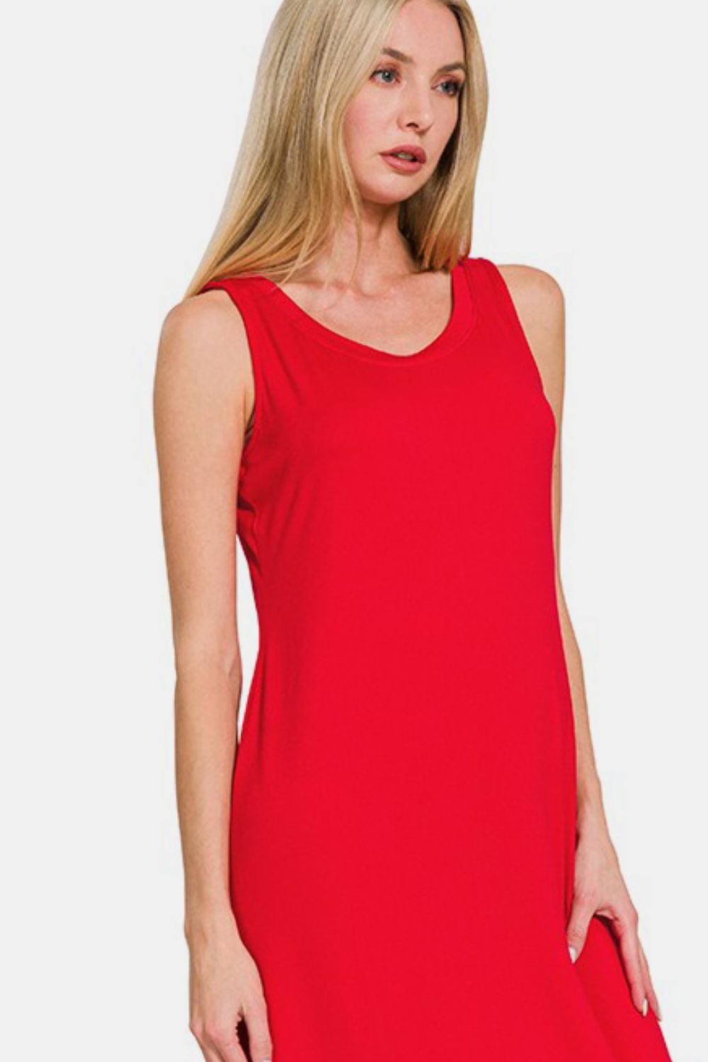 Zenana Scoop Neck Wide Strap Tank Dress 20859 | Gulf Resellers 