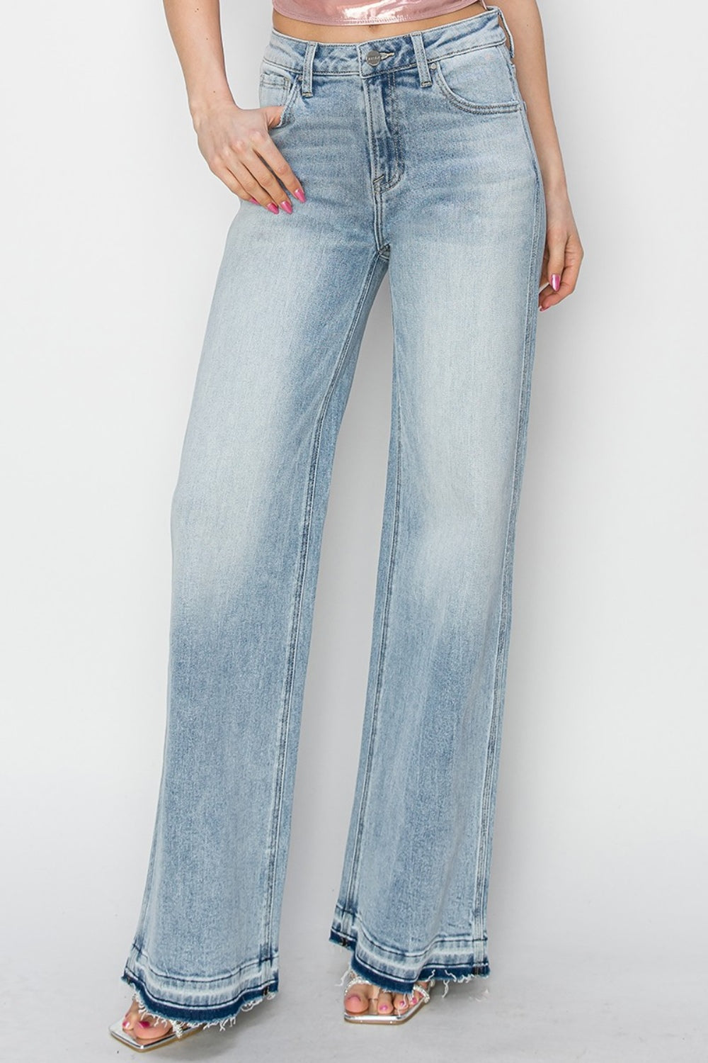 Risen Full Size High Rise Wide Leg Jeans 11364 | Gulf Resellers 