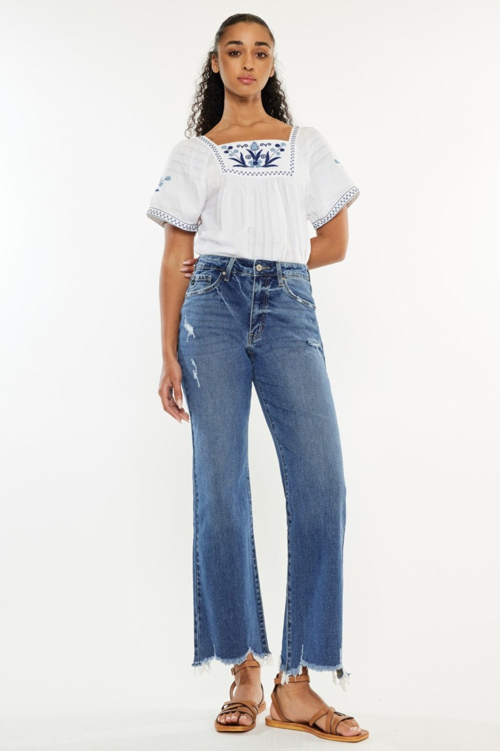 Kancan Full Size High Rise Slim Wide Leg Jeans 8670 | Gulf Resellers 