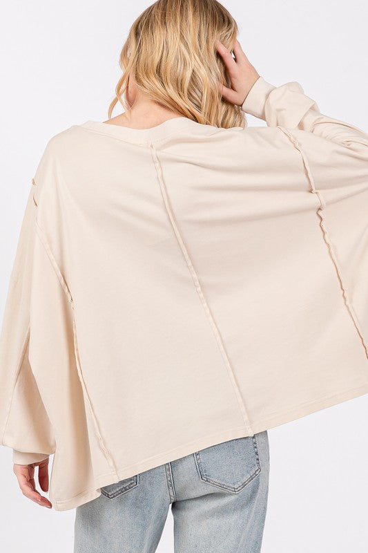 SAGE + FIG Flower Patch Dropped Shoulder Oversize Top 20471 | Gulf Resellers 