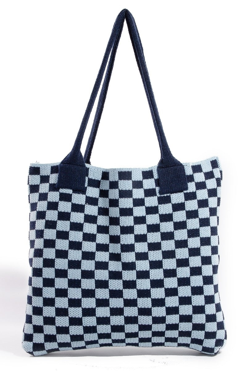 Fame Checkered Pattern Tote Bag 21955 | Gulf Resellers 