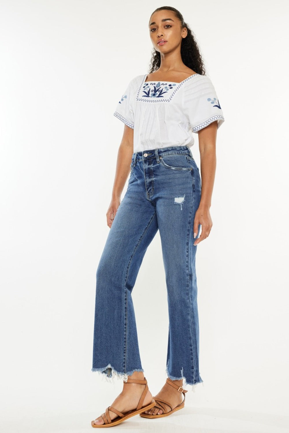 Kancan Full Size High Rise Slim Wide Leg Jeans 8672 | Gulf Resellers 