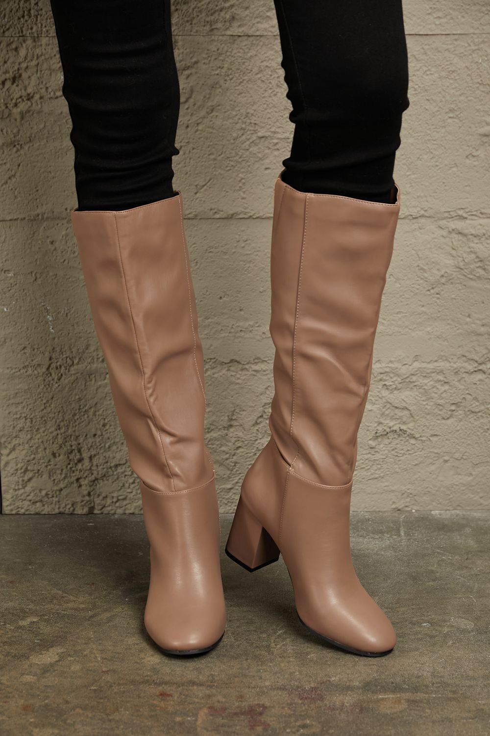 East Lion Corp Block Heel Knee High Boots | Gulf Resellers