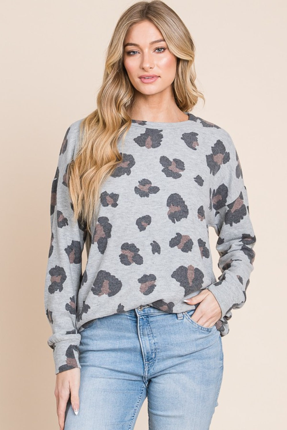 BOMBOM Leopard Drop Shoulder T-Shirt 21597 | Gulf Resellers 