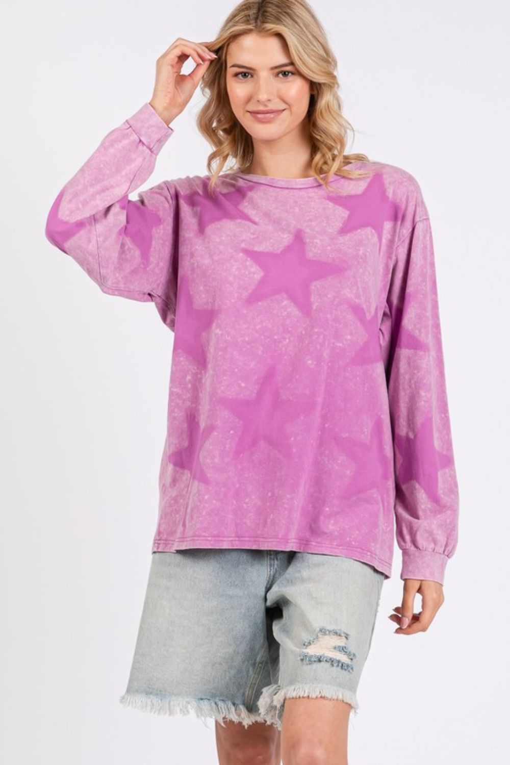 SAGE + FIG Mineral Wash Star Pattern T-Shirt 20112 | Gulf Resellers 