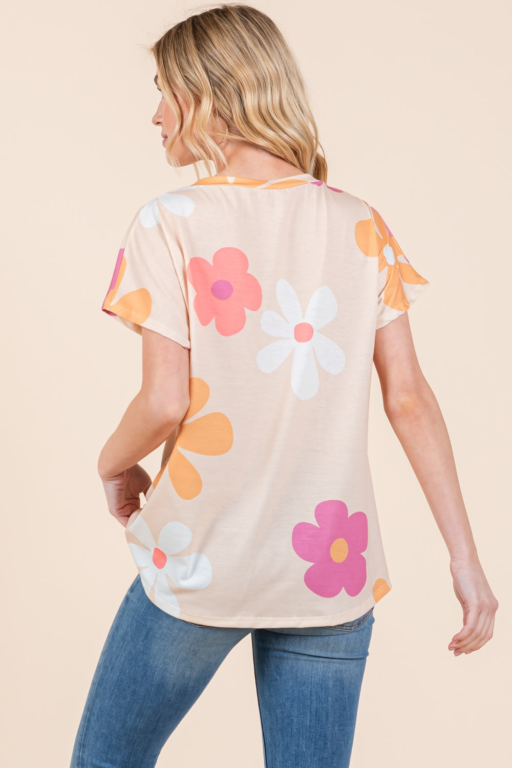 BOMBOM Floral Short Sleeve T-Shirt 5662 | Gulf Resellers 