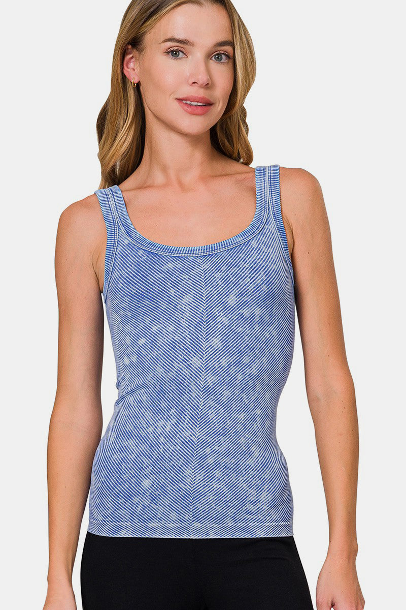 Zenana Ribbed Scoop Neck Tank 18615 | Gulf Resellers 