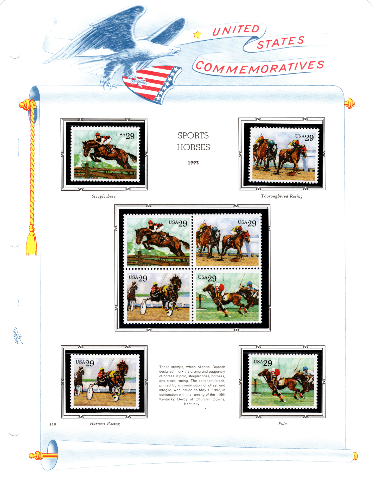 1993 29¢ Sports Horses sold at Winchester Discounts