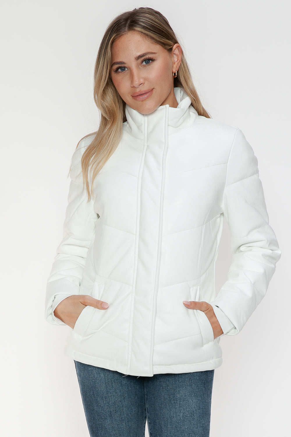 Snobbish Pocketed Zip Up Turtleneck Puffer Jacket 15226 | Gulf Resellers 
