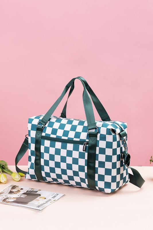 Zenana Checkered Multi-Pocket Travel Bag 22163 | Gulf Resellers 