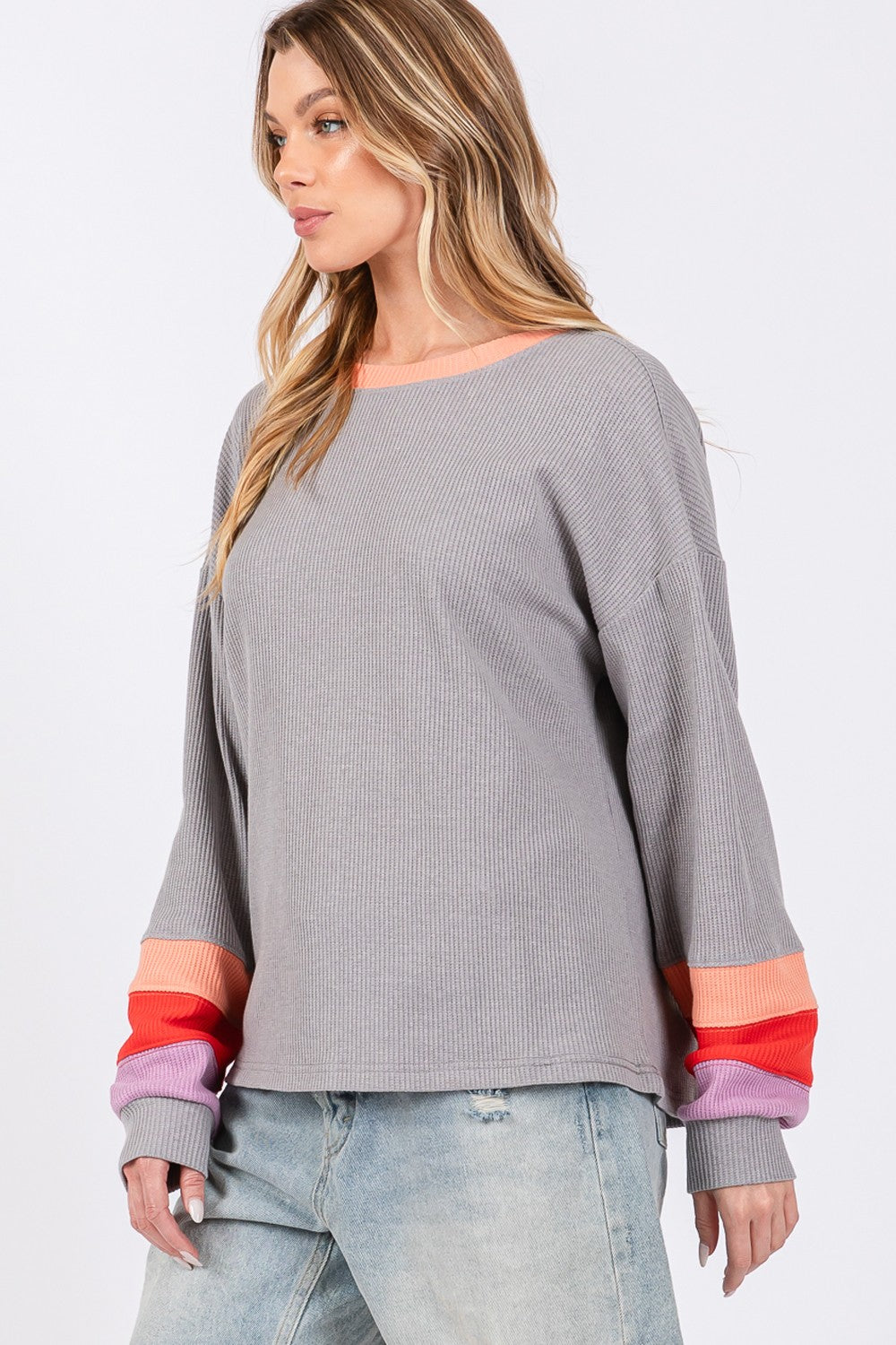 SAGE + FIG Color Block Waffle Knit T-Shirt 20301 | Gulf Resellers 