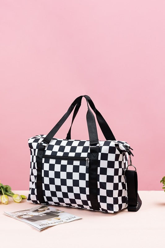 Zenana Checkered Multi-Pocket Travel Bag 22156 | Gulf Resellers 