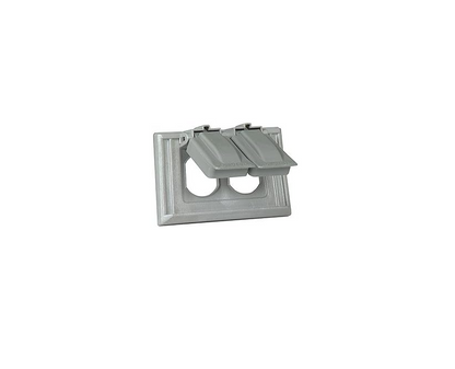 Eaton S1952 Non-Metallic 1-Gang Weatherproof Duplex Receptacle Cover 2 Lids, Gray available at Winchester Discounts