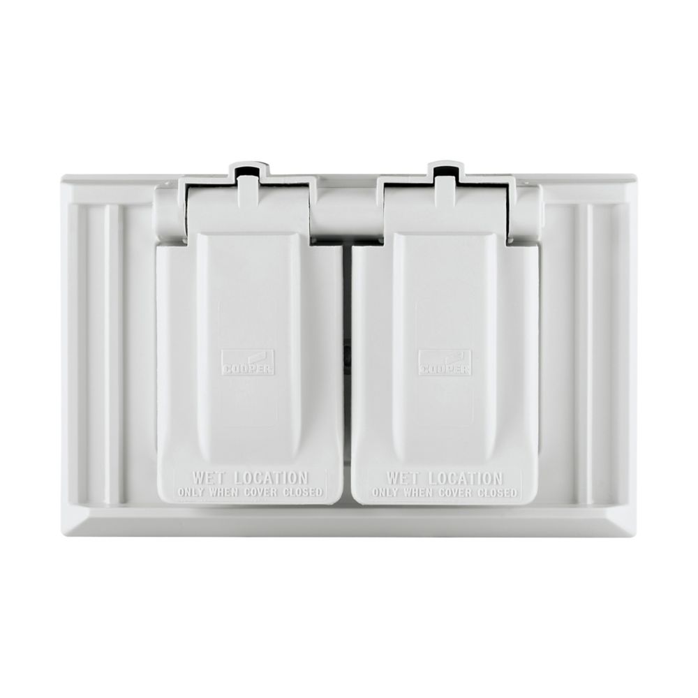 Eaton S1952 Non-Metallic 1-Gang Weatherproof Duplex Receptacle Cover 2 Lids, Gray available at Winchester Discounts