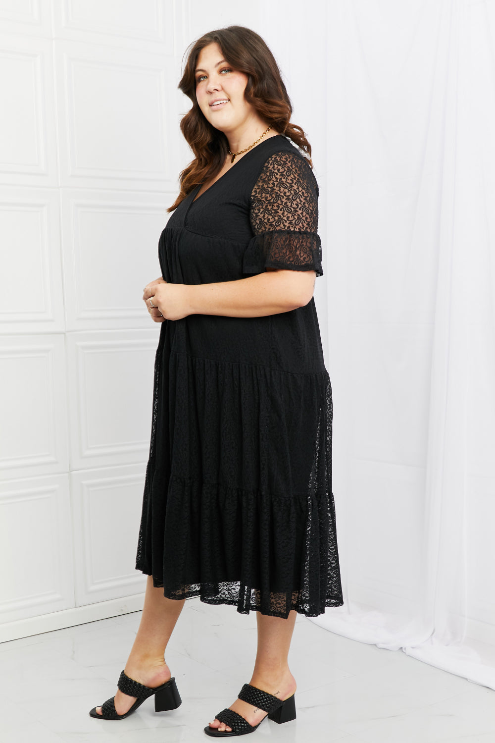 P & Rose Lovely Lace Full Size Tiered Dress