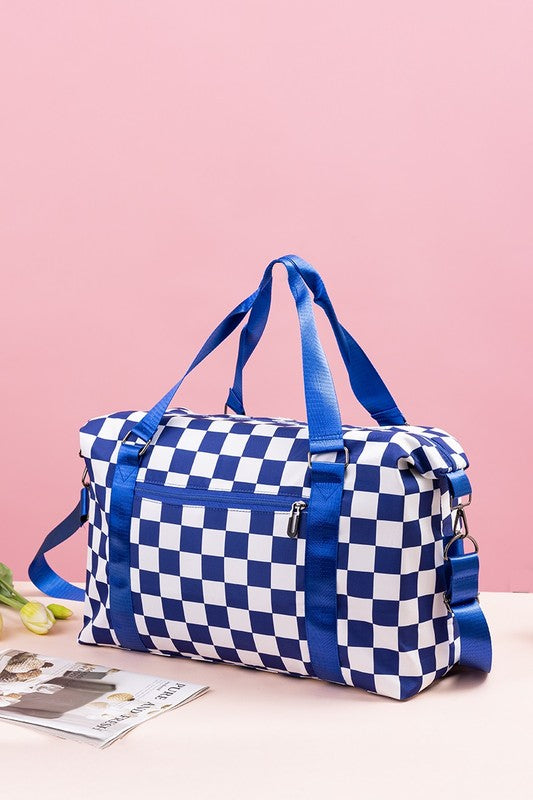 Zenana Checkered Multi-Pocket Travel Bag 22159 | Gulf Resellers 