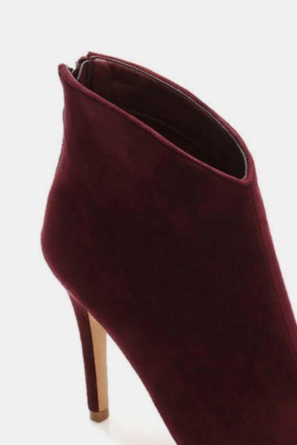 Beast Fashion Suede Stiletto Ankle Booties with Back Zippers 20924 | Gulf Resellers 