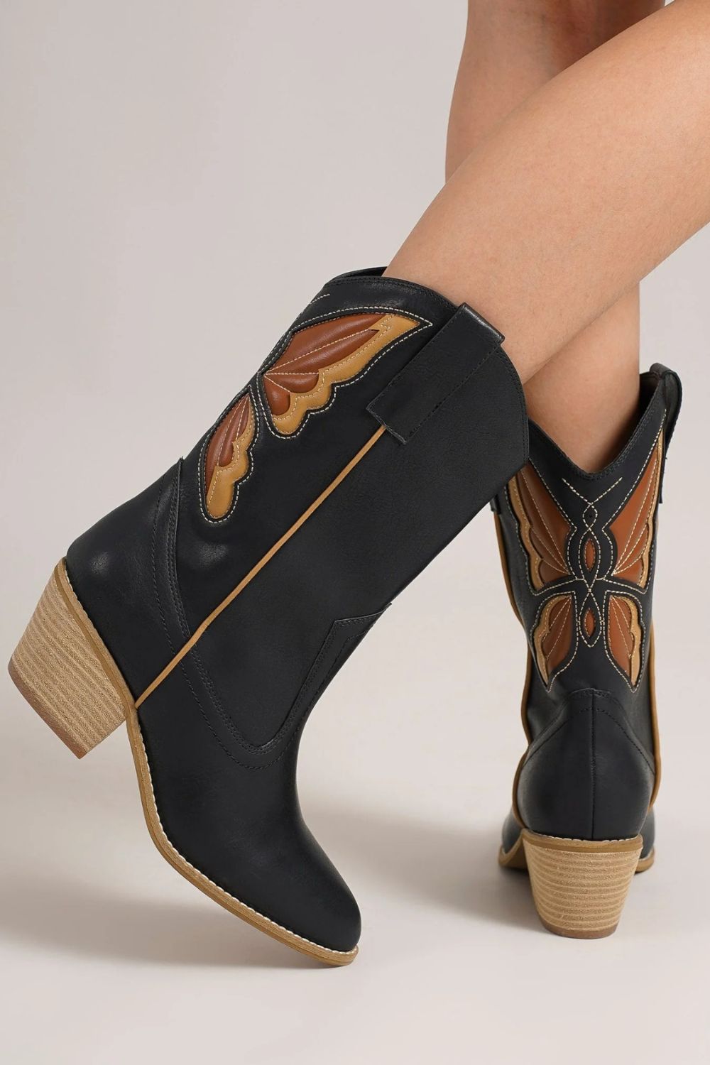 Beast Fashion Butterfly Cut Detail Point Toe Boots 21574 | Gulf Resellers 