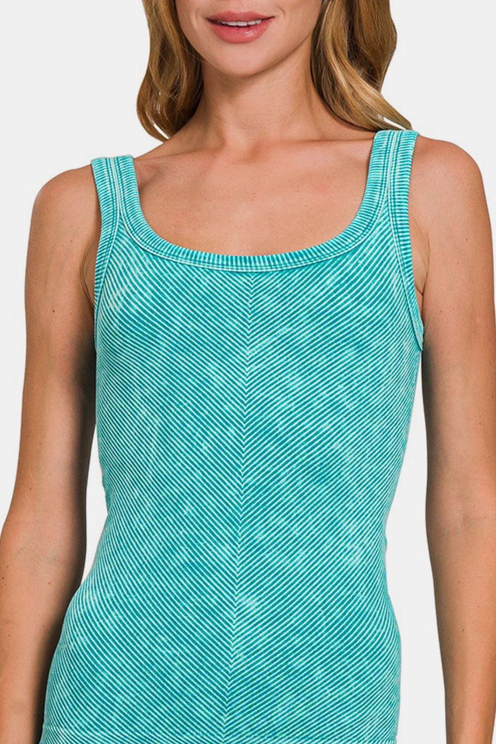 Zenana Ribbed Scoop Neck Tank 19981 | Gulf Resellers 