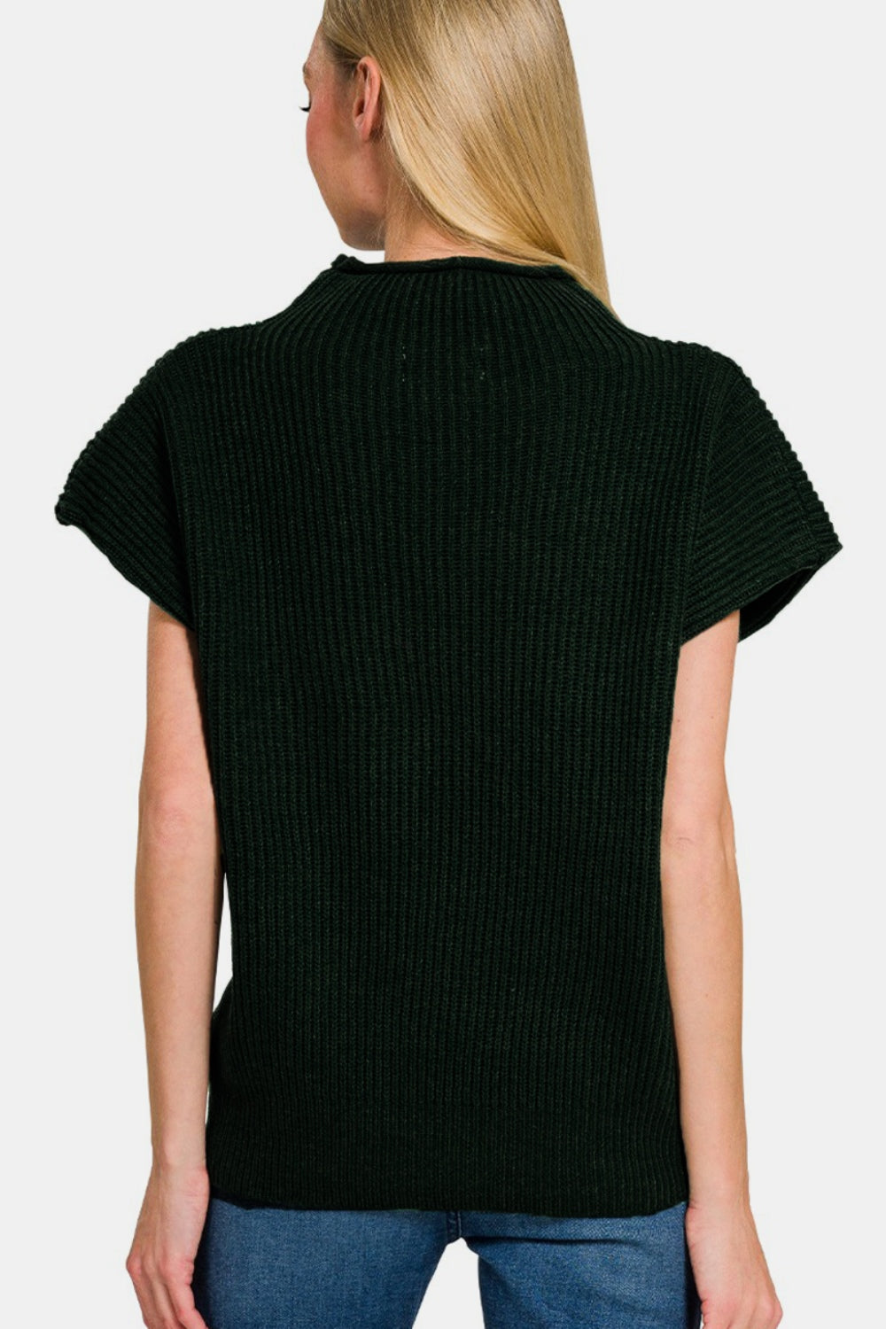 Zenana Short Sleeve Mock Neck Sweater | Gulf Resellers