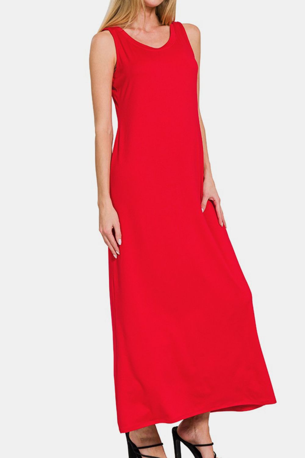 Zenana Scoop Neck Wide Strap Tank Dress 20858 | Gulf Resellers 