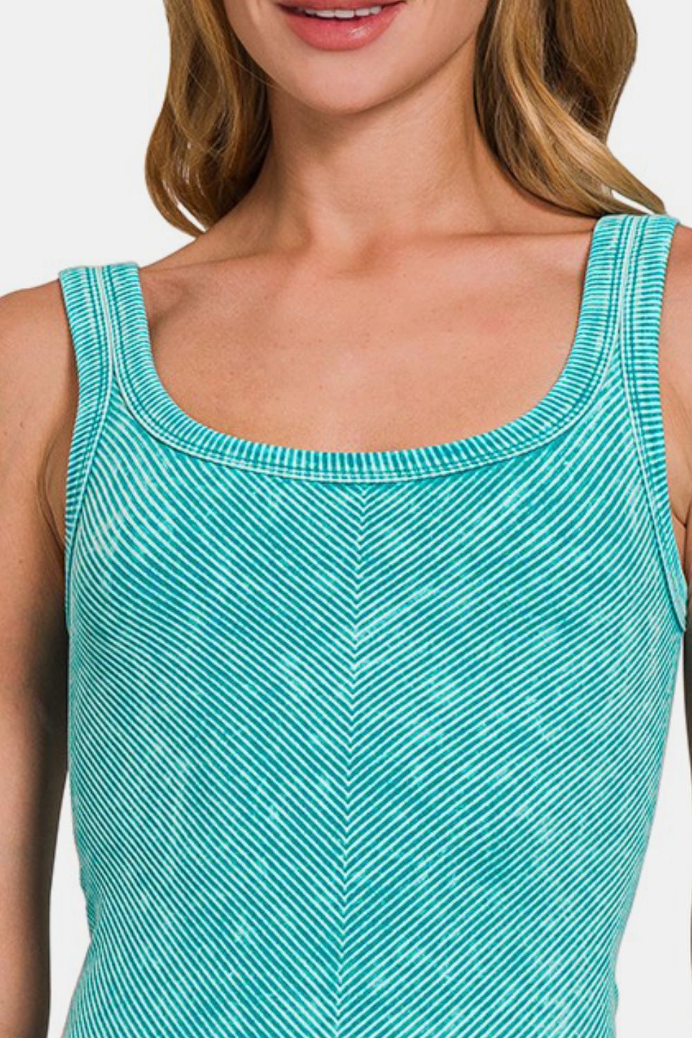 Zenana Ribbed Scoop Neck Tank 19982 | Gulf Resellers 