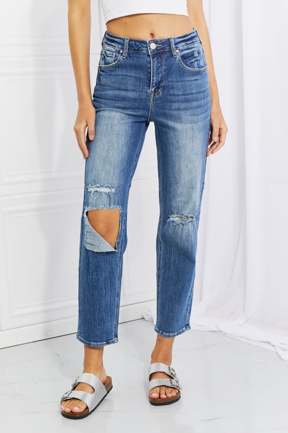 RISEN Full Size Emily High Rise Relaxed Jeans | Gulf Resellers