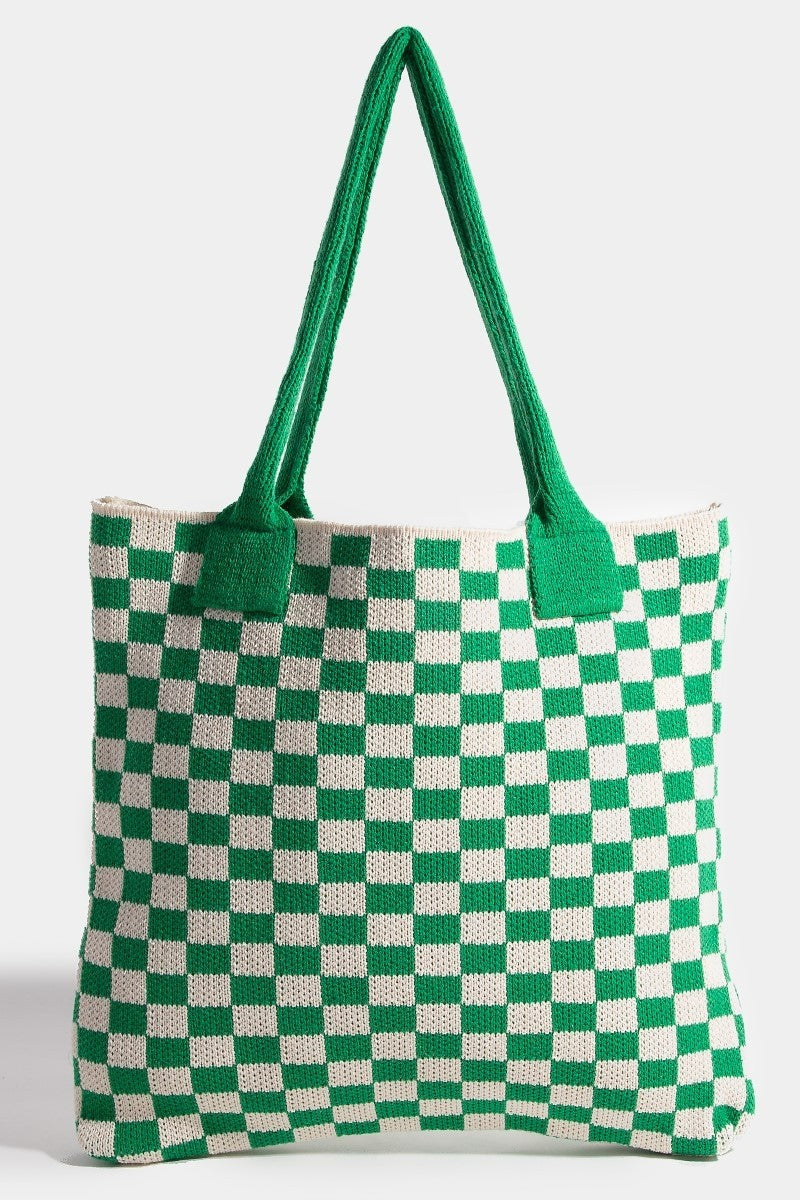 Fame Checkered Pattern Tote Bag 21956 | Gulf Resellers 