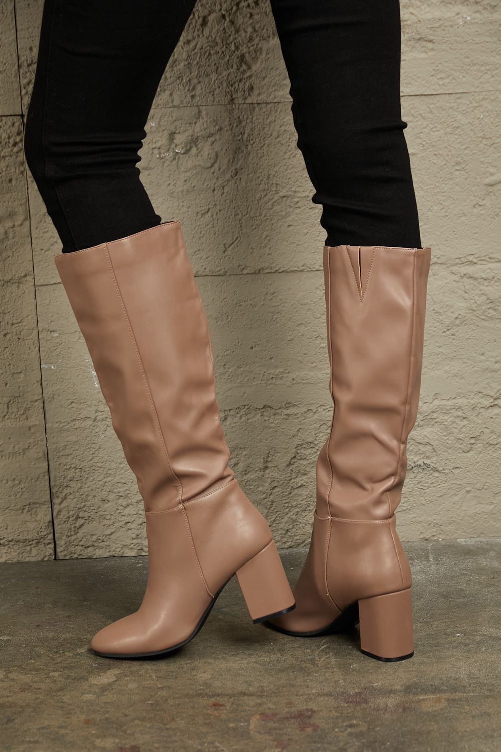 East Lion Corp Block Heel Knee High Boots | Gulf Resellers