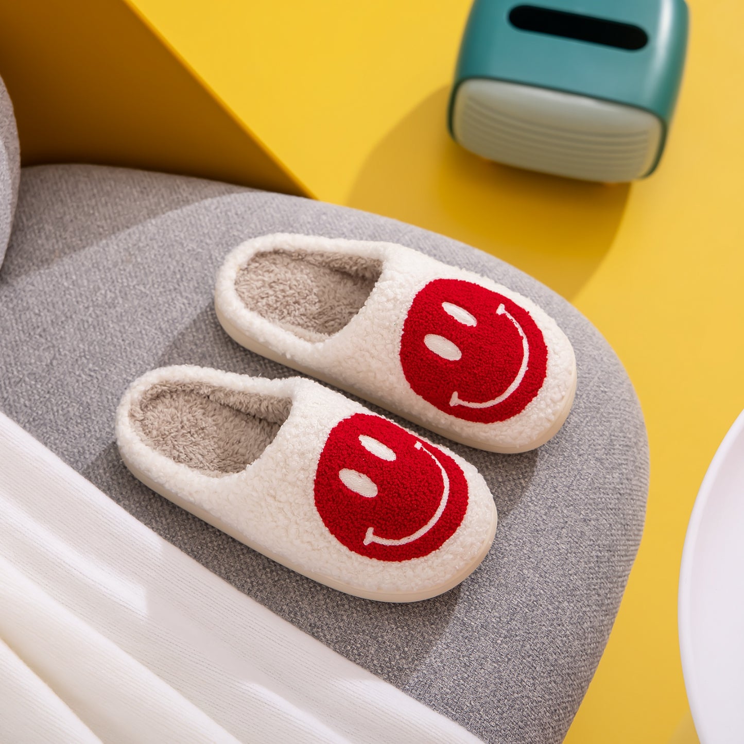 Melody Smiley Face Cozy Slippers | Gulf Resellers