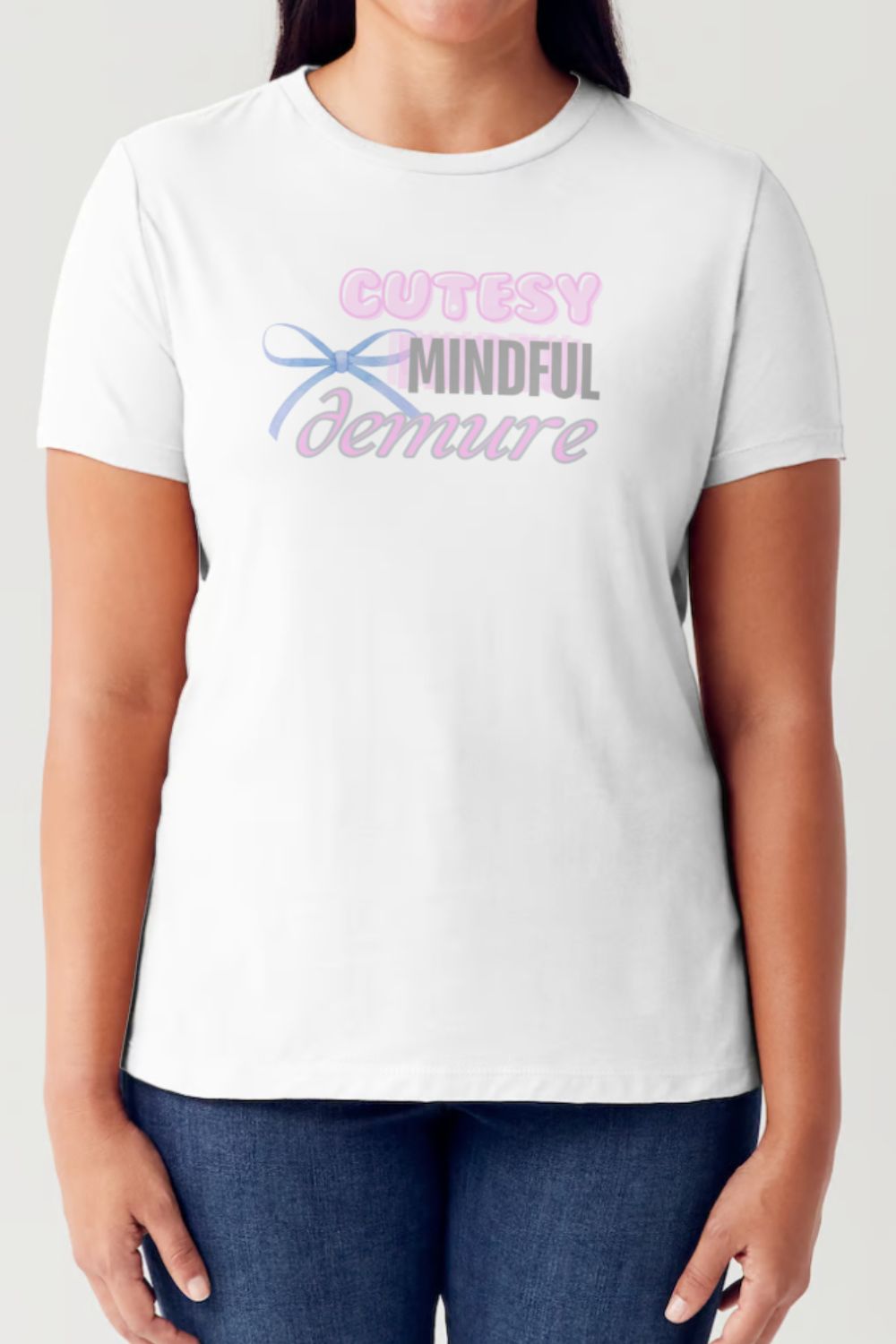 Simply Love Full Size CUTESY MINDFUL DEMURE Short Sleeve Tubular T-Shirt 18718 | Gulf Resellers 