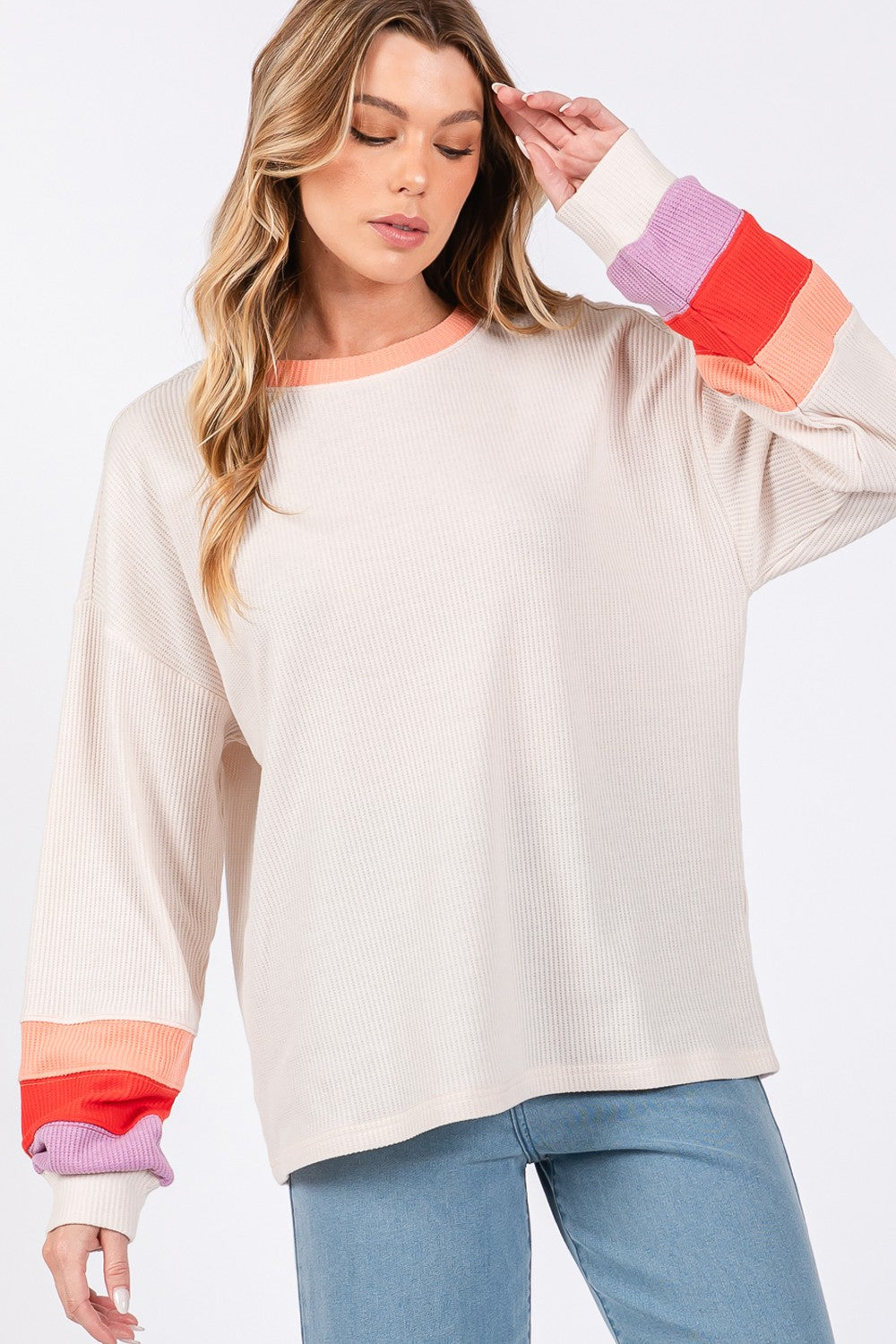 SAGE + FIG Color Block Waffle Knit T-Shirt 18835 | Gulf Resellers 