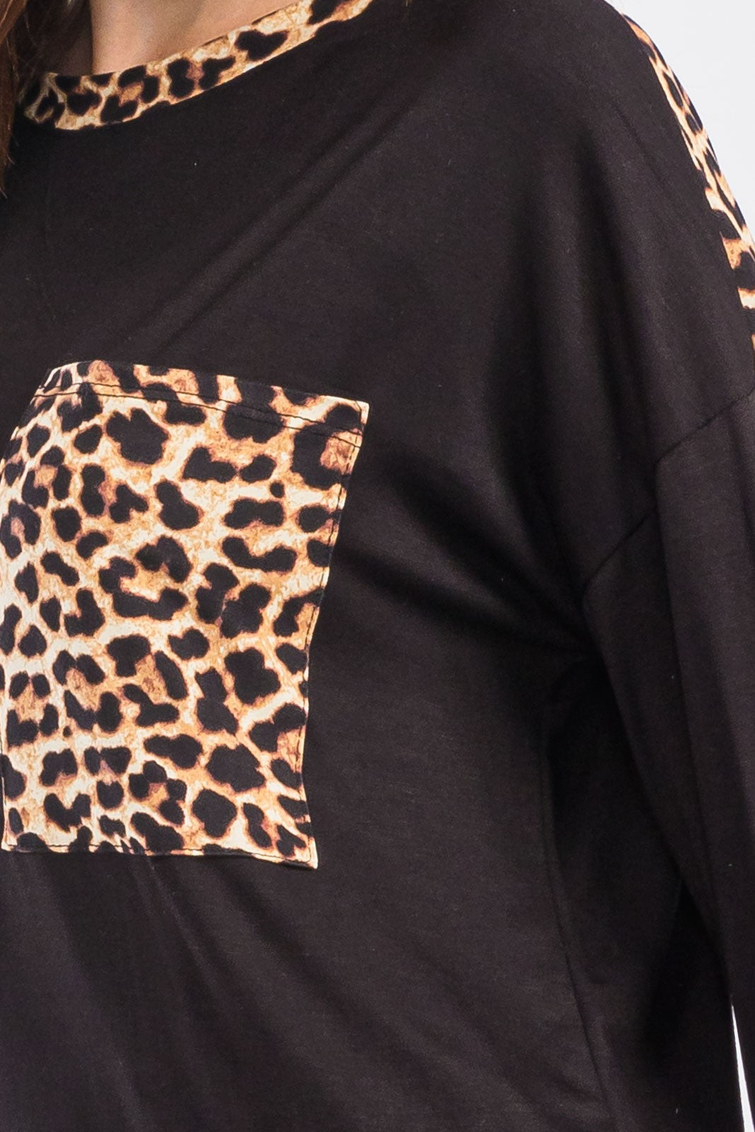 Celeste Full Size Leopard Round Neck Dropped Shoulder T-Shirt 20359 | Gulf Resellers 