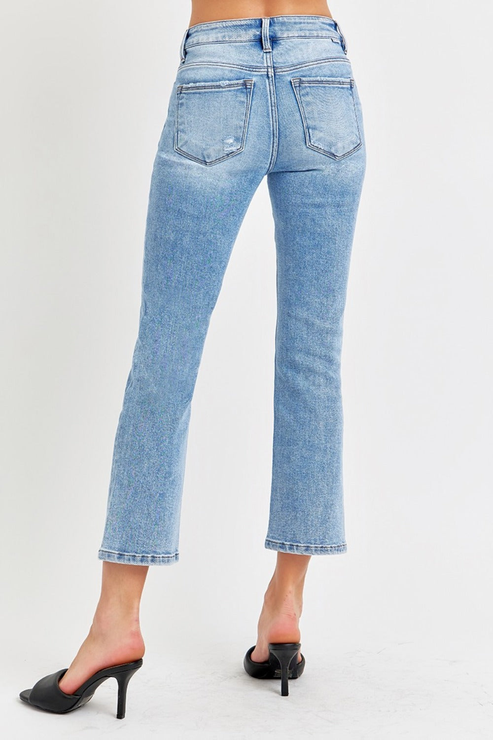 RISEN Full Size Low Rise Crop Slim Straight Jeans 8660 | Gulf Resellers 