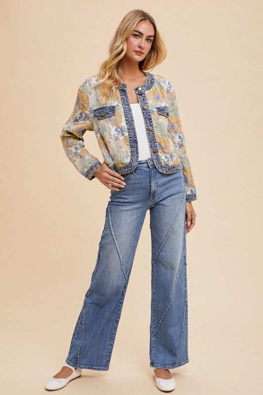 Annie Wear Decorative Seams Wide Leg Jeans 20387 | Gulf Resellers 