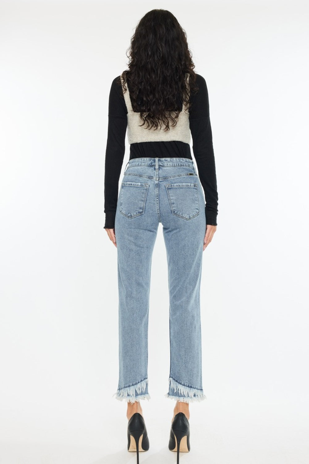 Kancan Raw Hem High Rise Straight Jeans 10614 | Gulf Resellers 