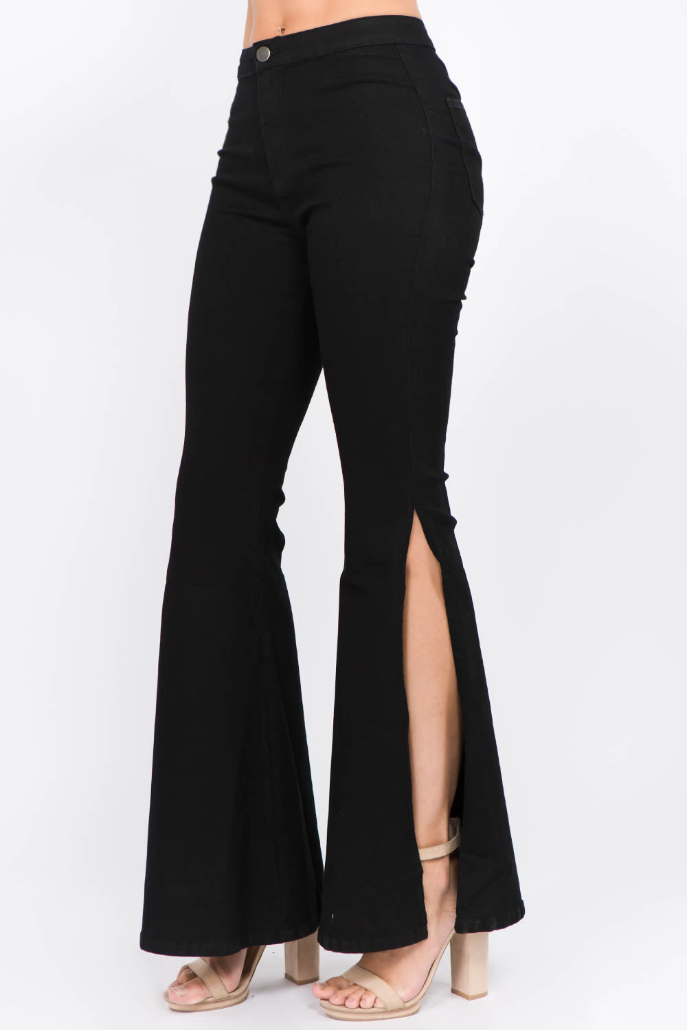 American Bazi Side Slit Flare Jeans | Gulf Resellers