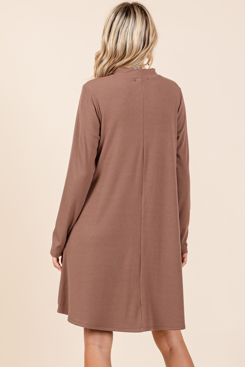 Mittoshop Mock Neck Long Sleeve Dress with Pockets | Gulf Resellers