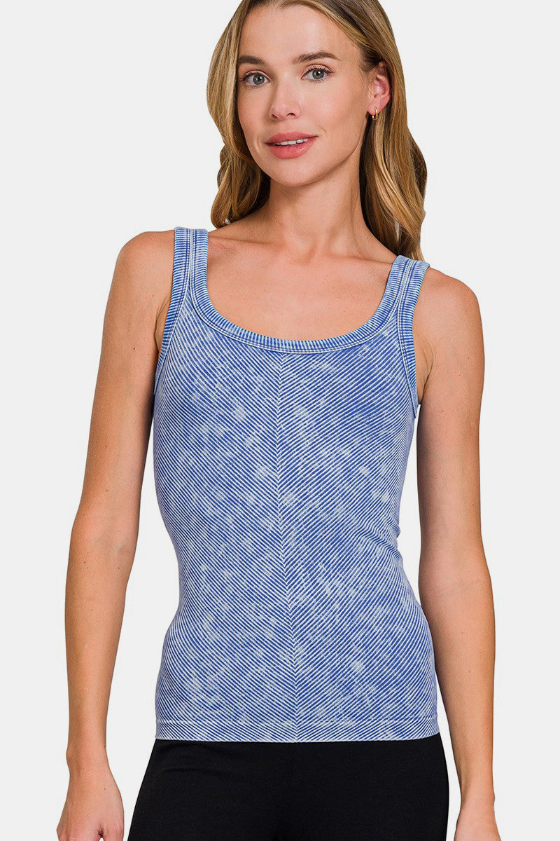 Zenana Ribbed Scoop Neck Tank 18613 | Gulf Resellers 