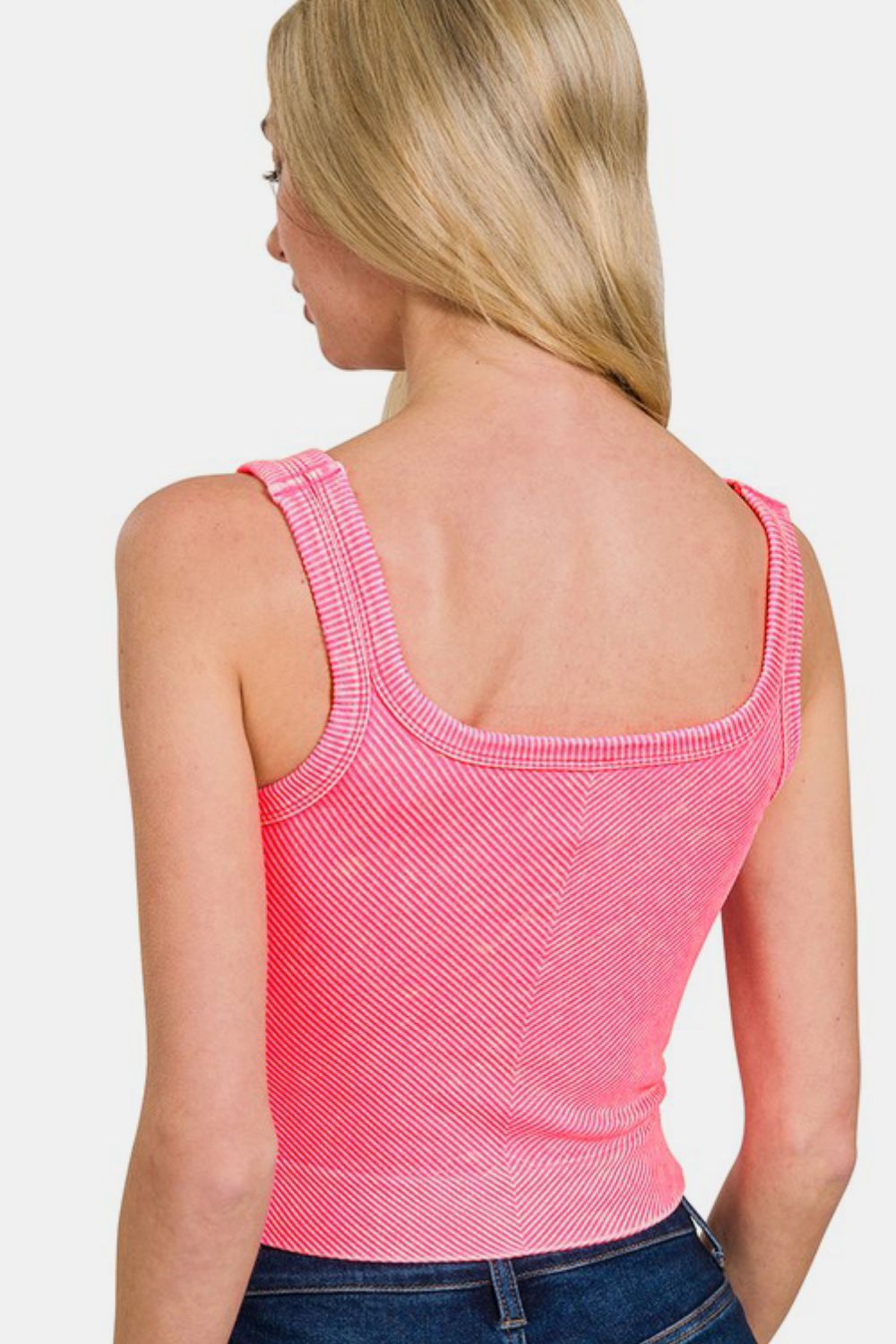 Zenana Washed Ribbed Scoop Neck Wide Strap Tank 18667 | Gulf Resellers 