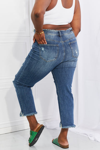 RISEN Full Size Undone Chic Straight Leg Jeans