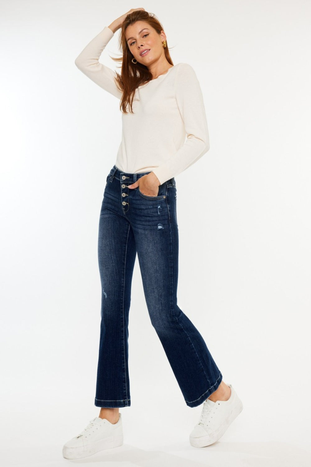 Kancan Mid Rise Button Fly Flare Jeans 8634 | Gulf Resellers 