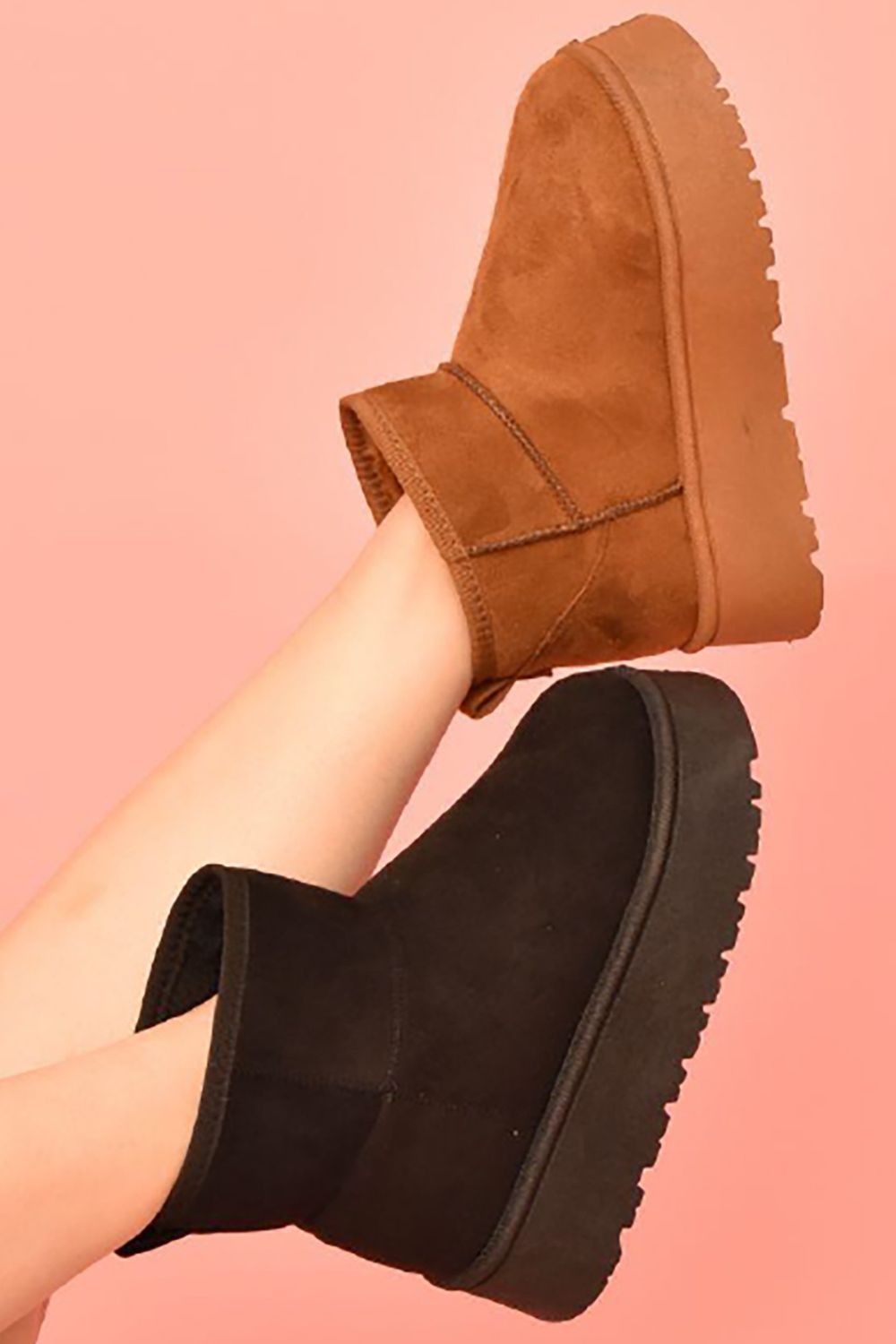 WILD DIVA Suede Round Toe Platform Booties 20707 | Gulf Resellers 