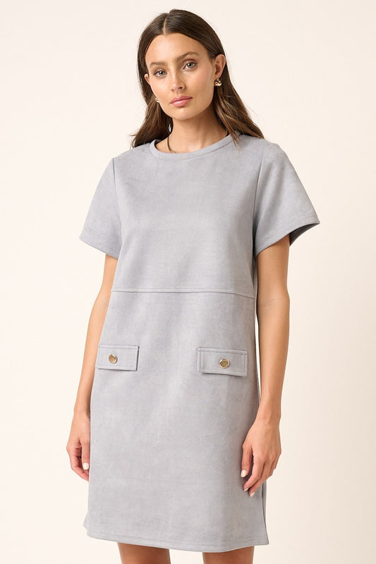 Mittoshop Suede Short Sleeve Mini Dress | Gulf Resellers