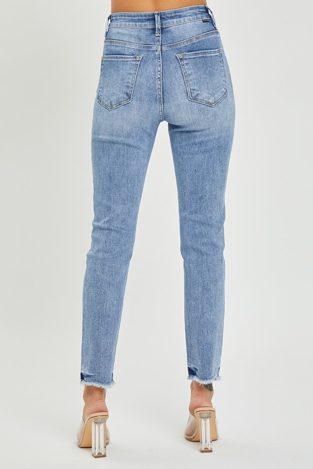 RISEN Full Size High Rise Frayed Hem Skinny Jeans 4853 | Gulf Resellers 