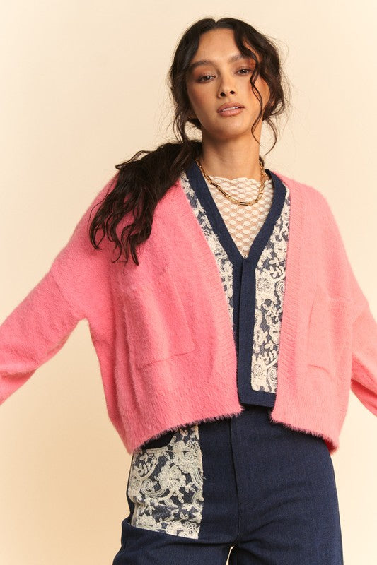 Davi & Dani Open Front Drop Shoulder Cardigan 19307 | Gulf Resellers 