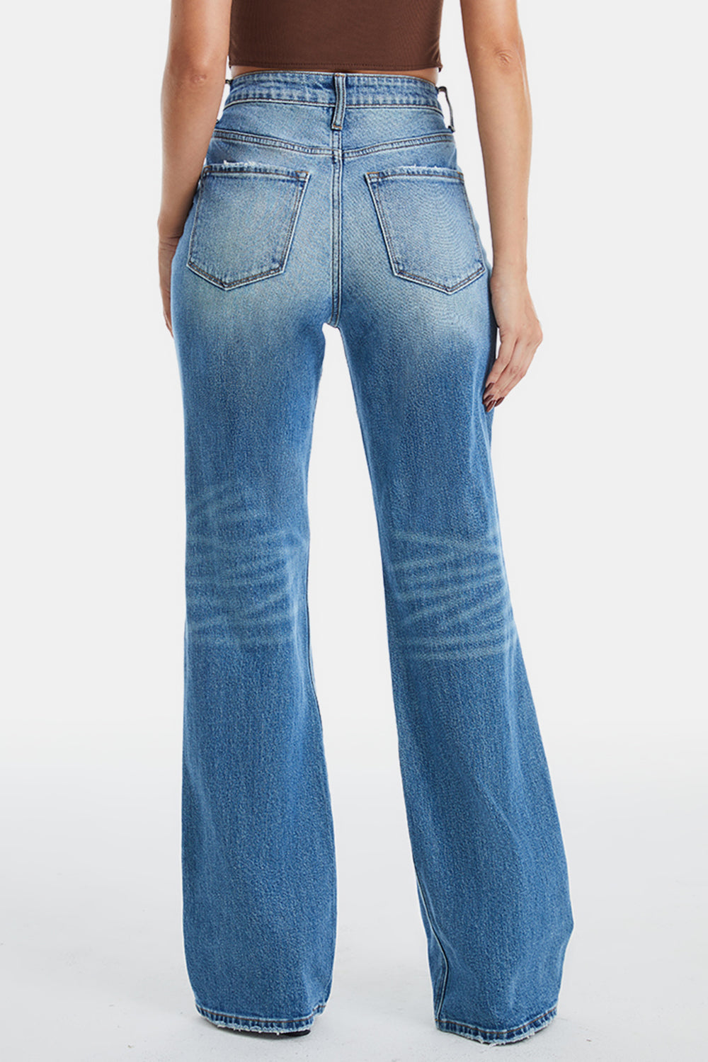 BAYEAS Full Size Ultra High-Waist Gradient Bootcut Jeans 18629 | Gulf Resellers 