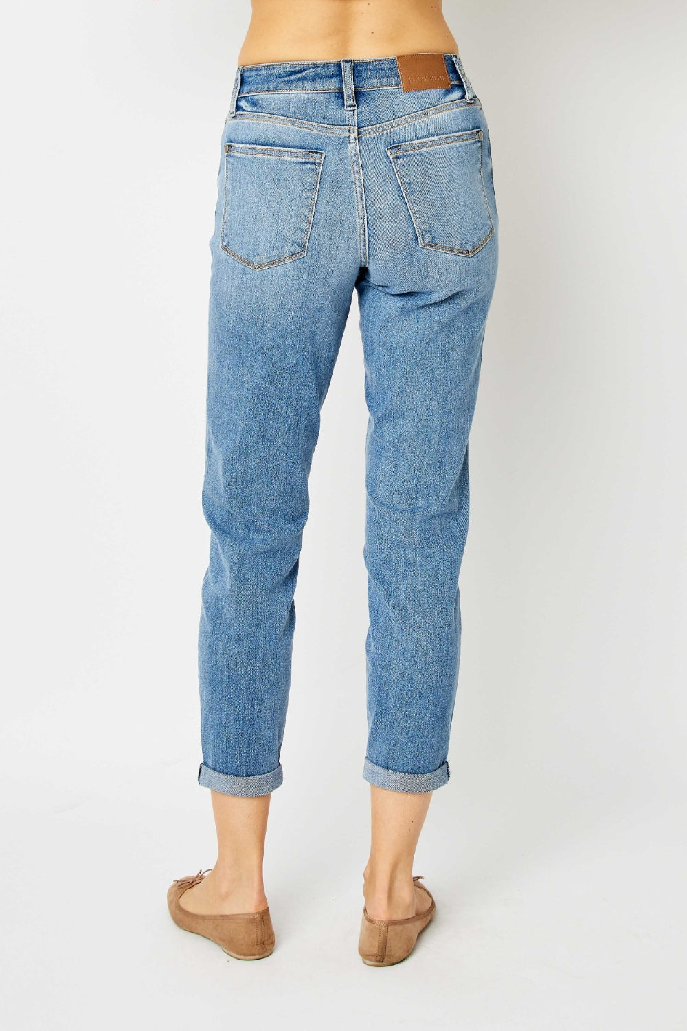 Judy Blue Full Size Cuffed Hem Slim Jeans | Gulf Resellers