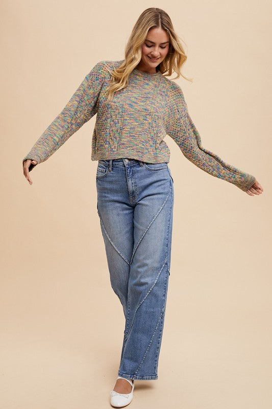 Annie Wear Decorative Seams Wide Leg Jeans 20388 | Gulf Resellers 